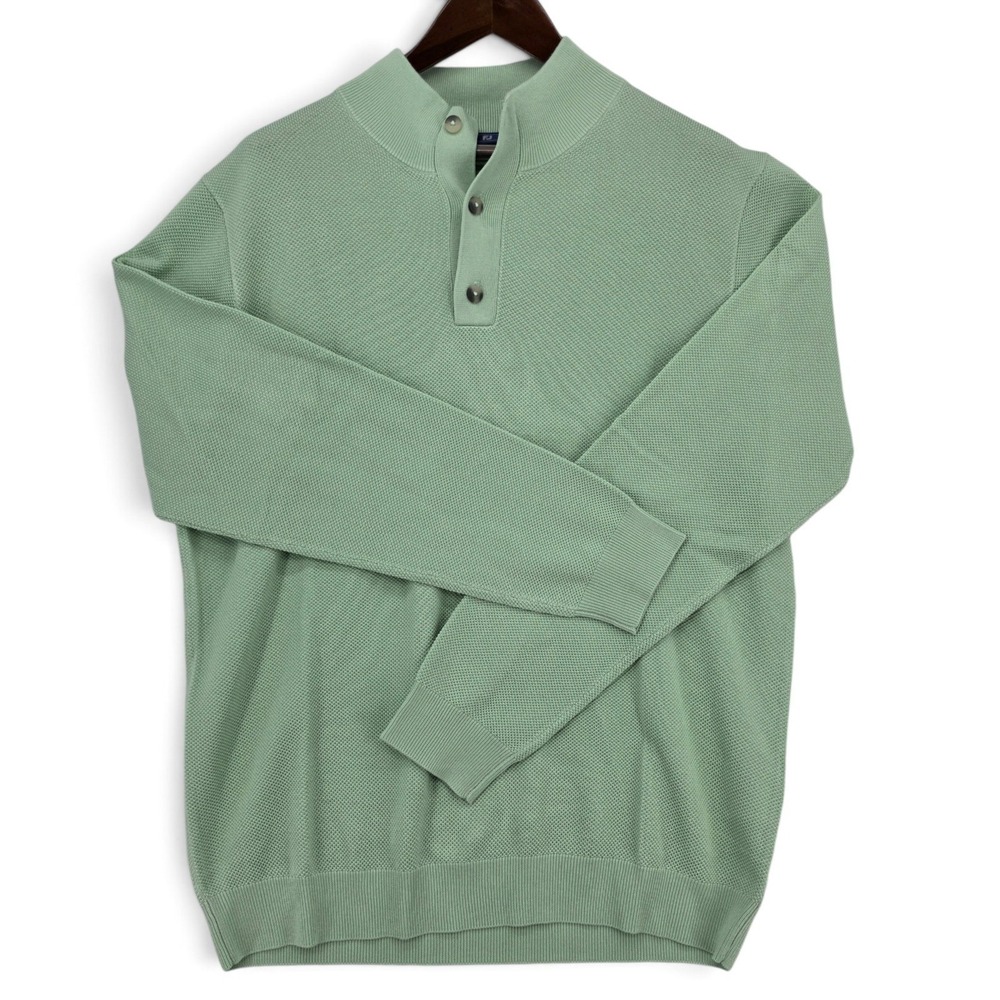 FJ FootJoy Seed Stitch Sweater XL Green Merino Wool Blend Golf Pullover NWT